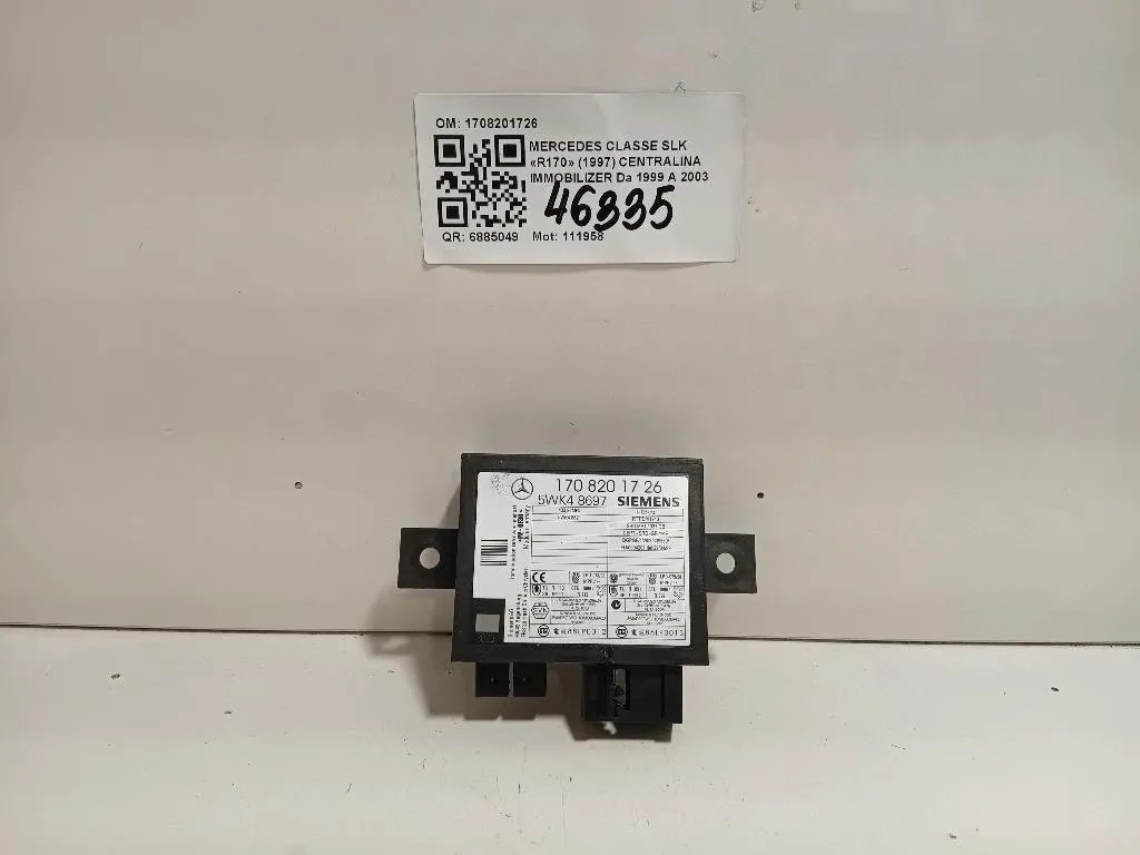 Centralina Immobilizer 1708201726 Mercedes Classe SLK R170 1997