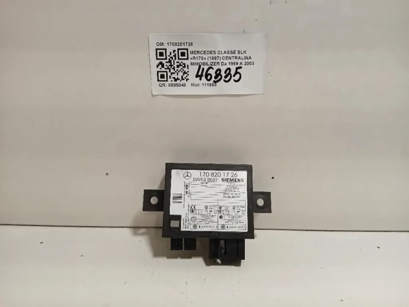 Centralina Immobilizer 1708201726 Mercedes Classe SLK R170 1997