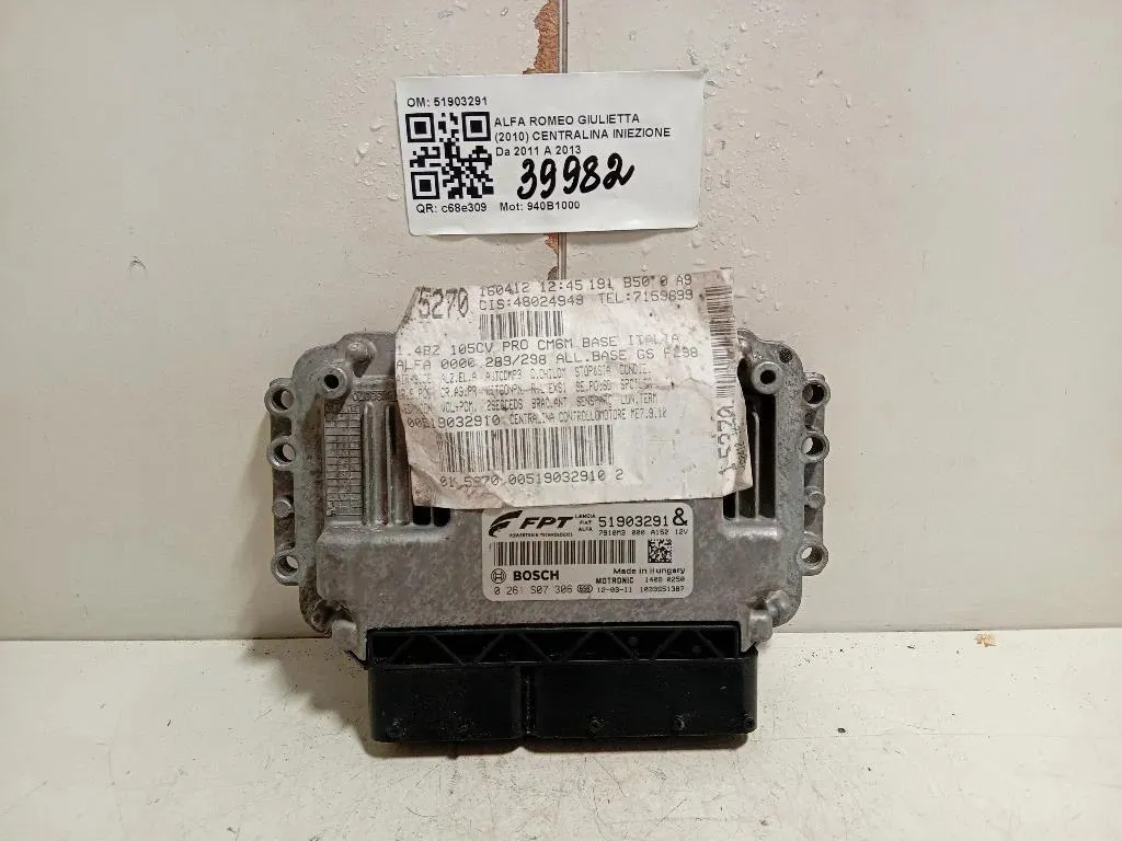 Centralina Iniezione 51903291 Alfa Romeo Giulietta 2010