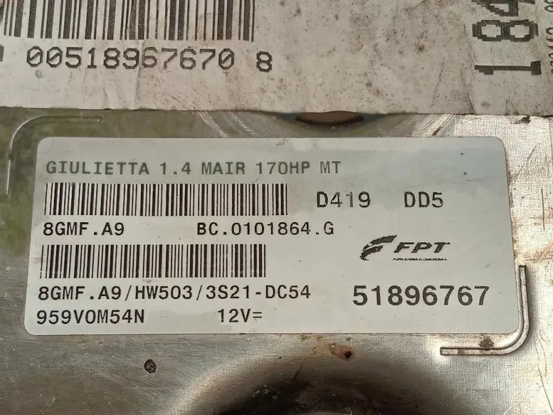 Centralina Iniezione 51896767 Alfa Romeo Giulietta 2010