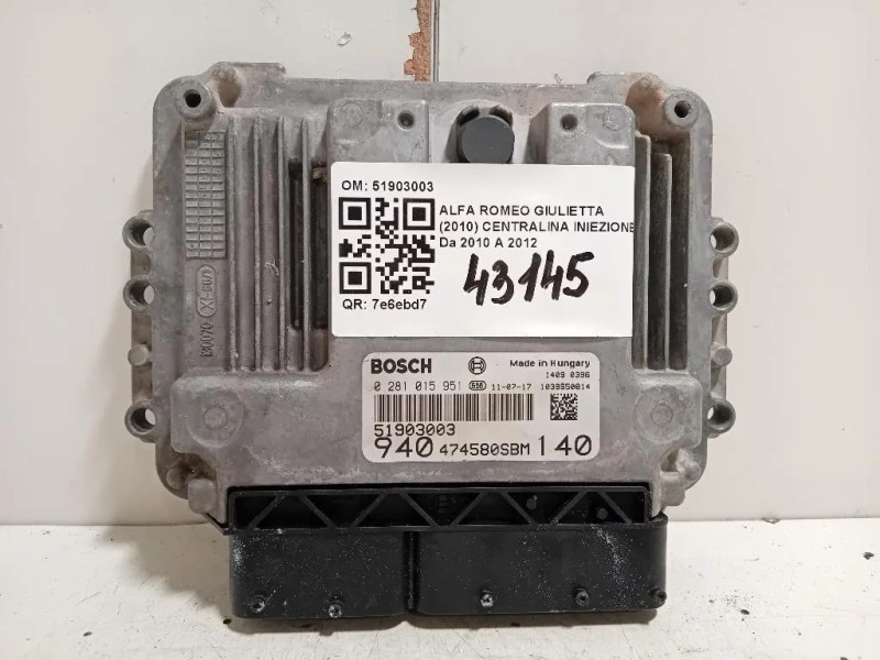 Centralina Iniezione 51903003 Alfa Romeo Giulietta 2010