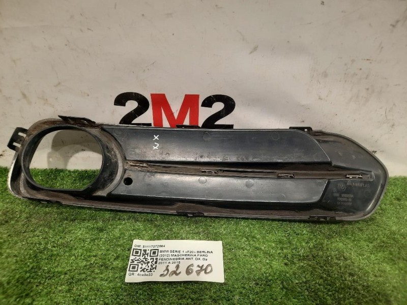 Mascherina FARO Fendinebbia ANT DX 51117272564 Bmw Serie 1 F20 Berlina 2012