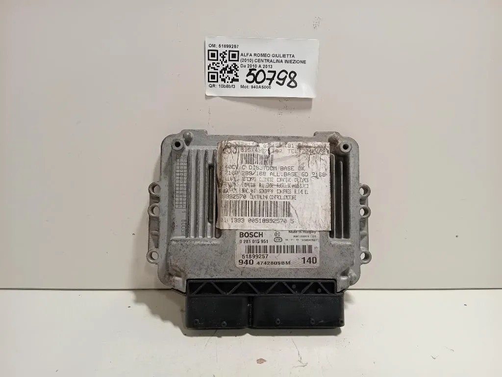 Centralina Iniezione 51899257 Alfa Romeo Giulietta 2010