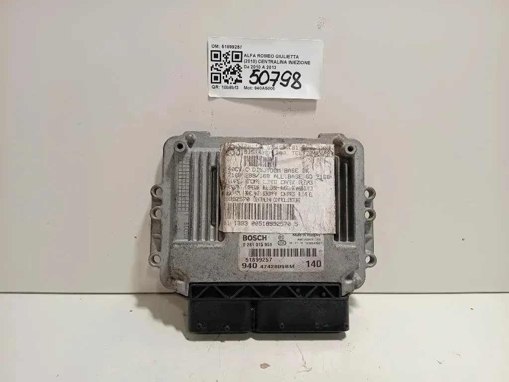 Centralina Iniezione 51899257 Alfa Romeo Giulietta 2010