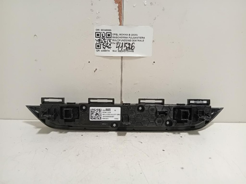 Mascherina Pulsantiera Multifunzione Centrale 98348685 Opel Mokka B 2020