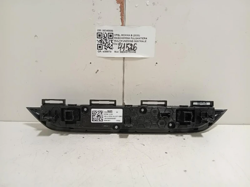 Mascherina Pulsantiera Multifunzione Centrale 98348685 Opel Mokka B 2020
