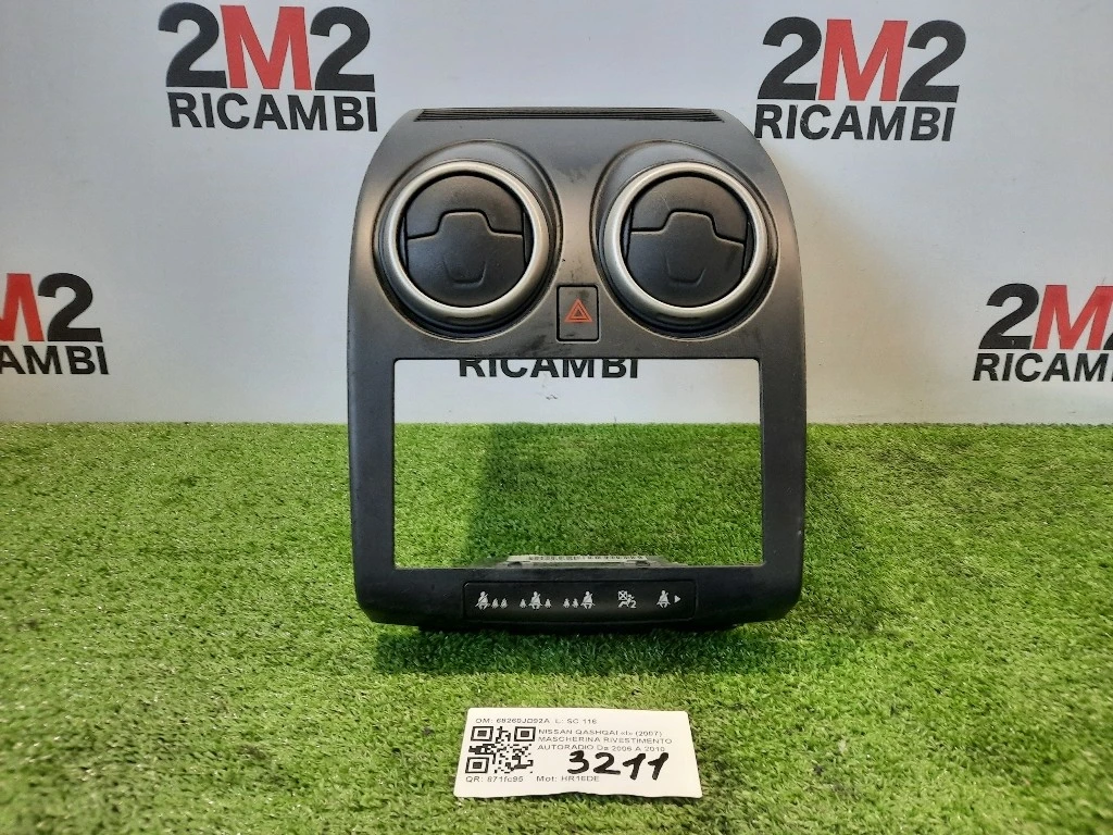 Mascherina Rivestimento Autoradio 68260JD92A Nissan Qashqai I 2007