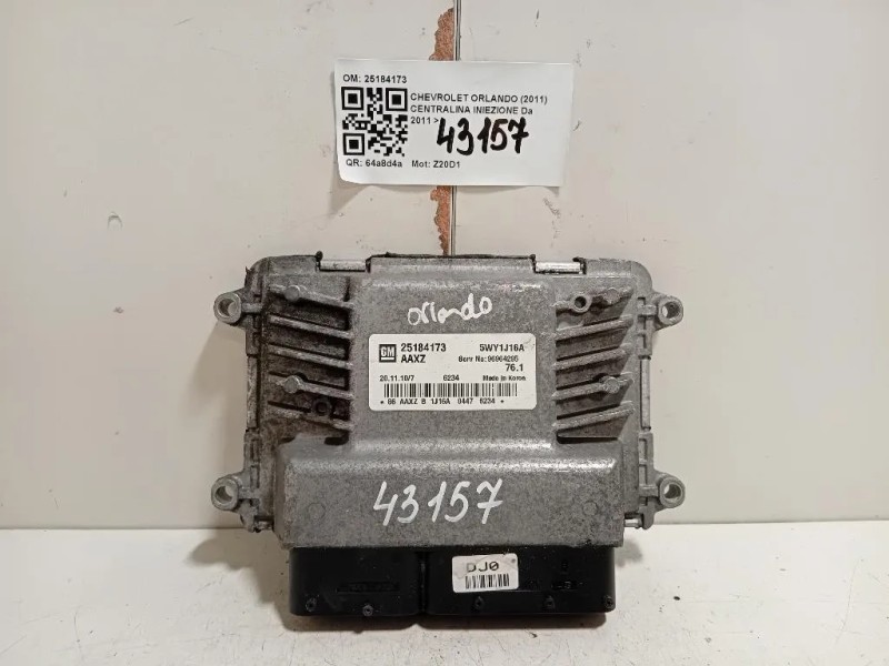 Centralina Iniezione 25184173 Chevrolet Orlando 2011