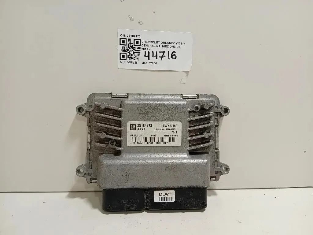 Centralina Iniezione 25184173 Chevrolet Orlando 2011