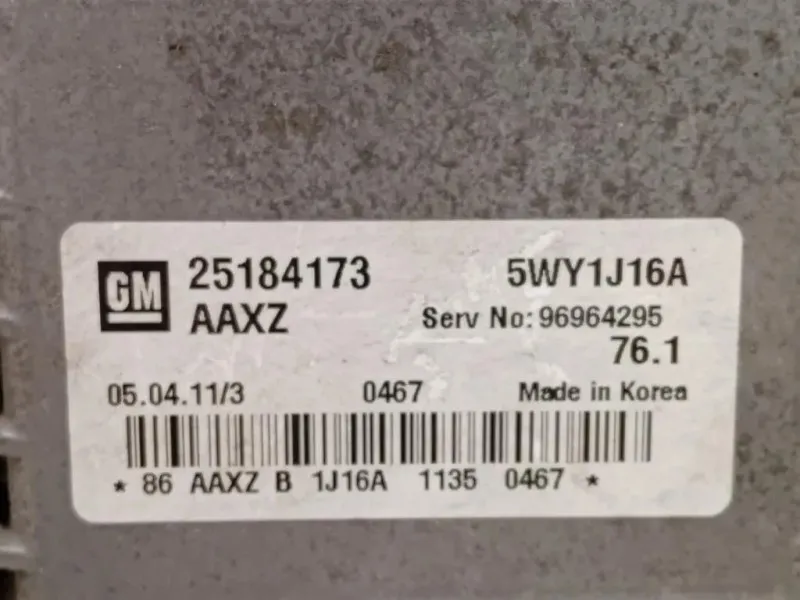 Centralina Iniezione 25184173 Chevrolet Orlando 2011