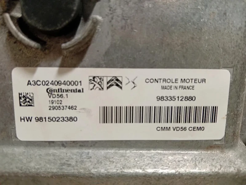 Centralina Iniezione 9833512880 Citroen DS3 Crossback 2018