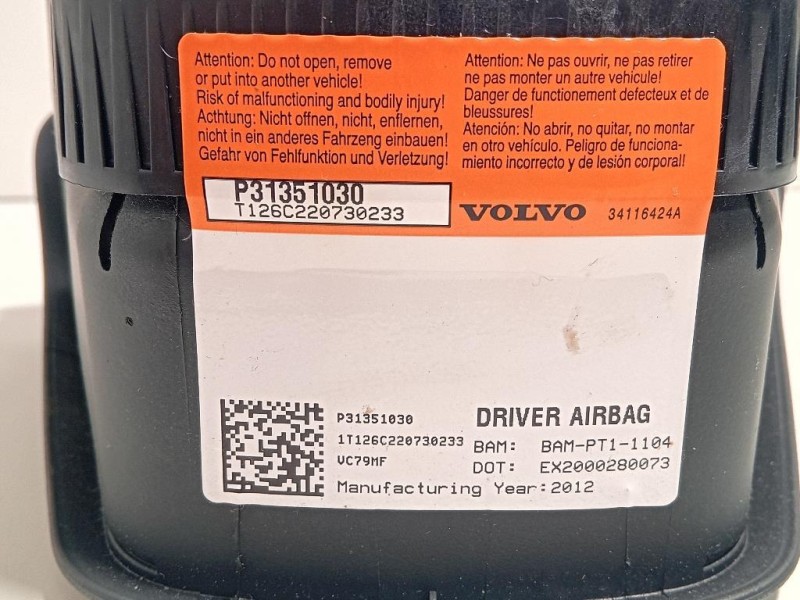 Air-bag Guidatore P31351030 Volvo V60 I 2010