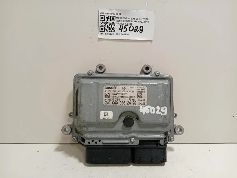 Centralina Iniezione A640 900 24 00 Mercedes Classe A W169 2008