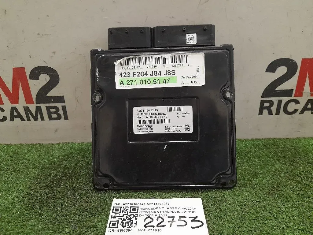 Centralina Iniezione A2710105147 A2711504279 Mercedes Classe C W204 2007