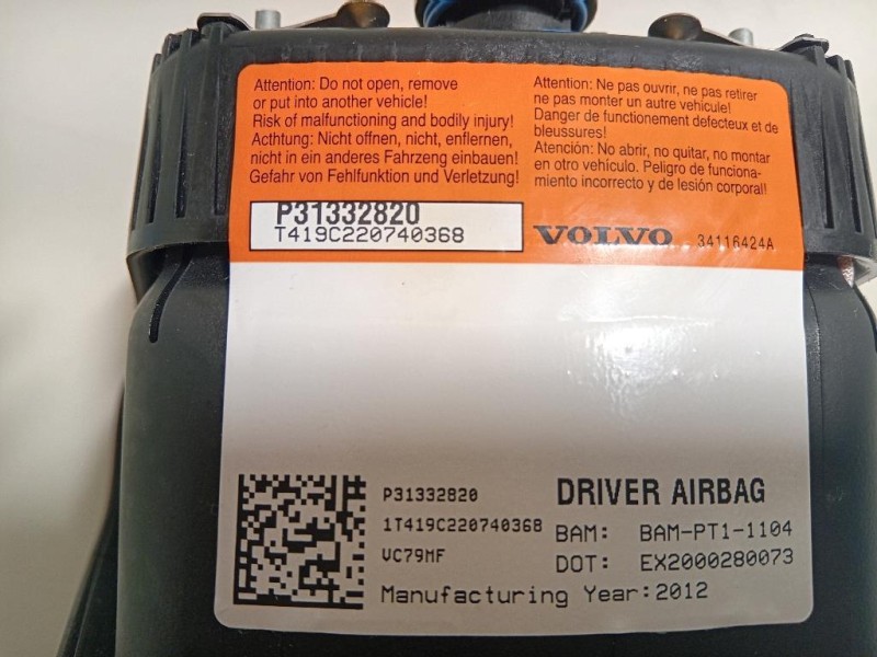 Air-bag Guidatore P31332820 Volvo XC60 I 2009
