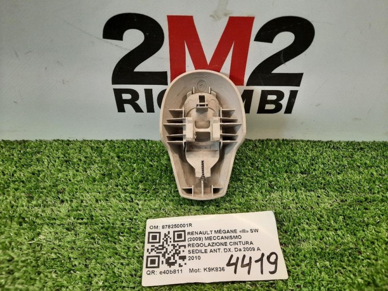 Meccanismo Regolazione Cintura Sedile ANT DX 878250001R Renault Mégane III SW 2009