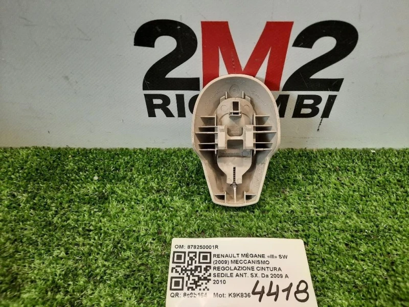 Meccanismo Regolazione Cintura Sedile ANT SX 878250001R Renault Mégane III SW 2009
