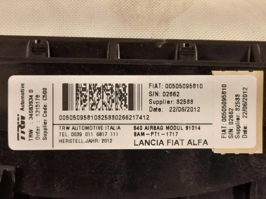 Air-bag Passeggero 34083934 Alfa Romeo Giulietta 2010