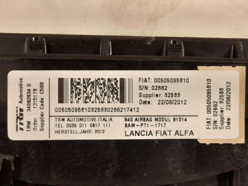 Air-bag Passeggero 34083934 Alfa Romeo Giulietta 2010