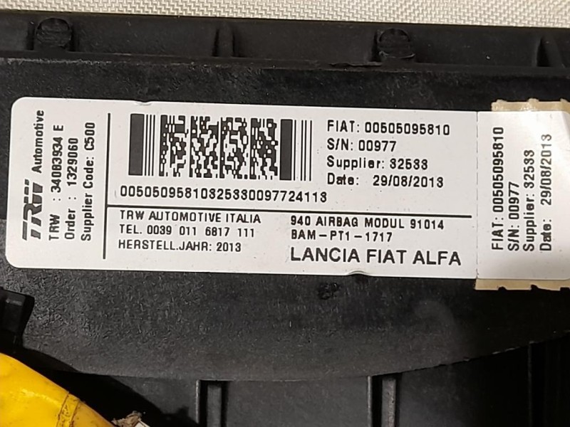 Air-bag Passeggero 34083934 E Alfa Romeo Giulietta 2010