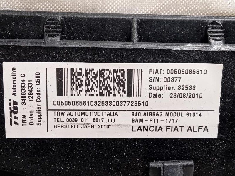 Air-bag Passeggero 34083934 Alfa Romeo Giulietta 2010