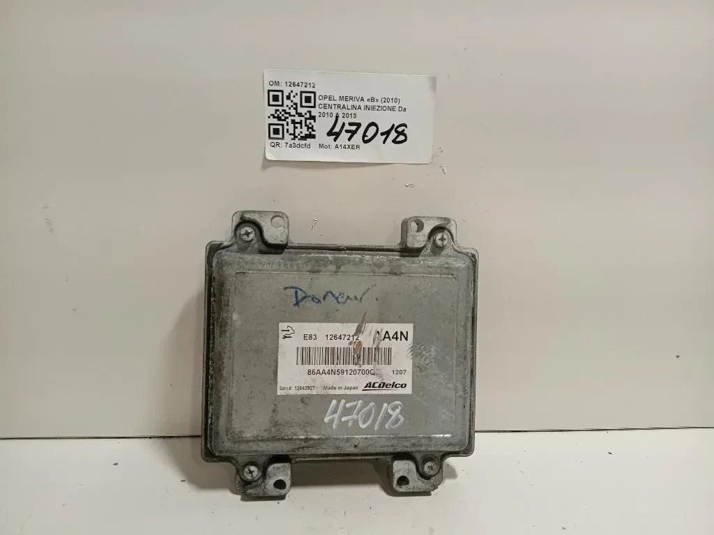 Centralina Iniezione 12647212 Opel Meriva B 2010