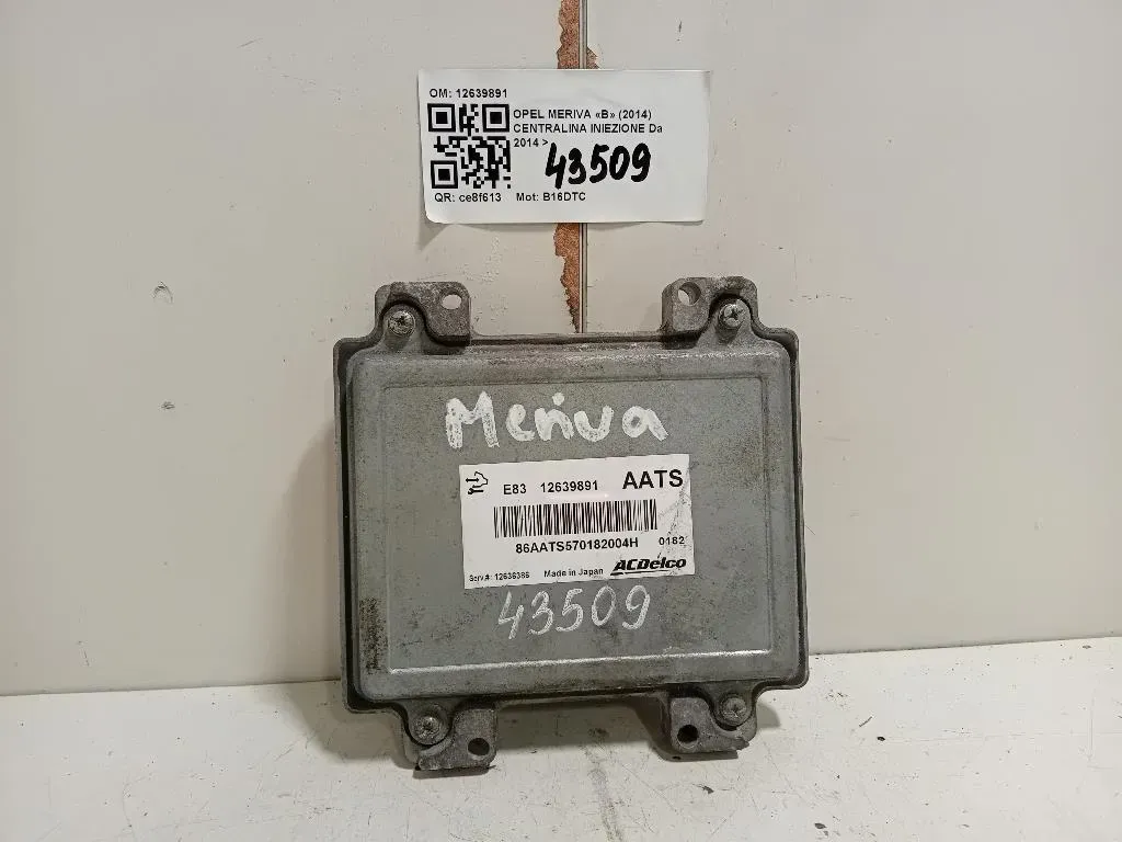 Centralina Iniezione 12639891 MOTORE ECU Opel Meriva B 2014