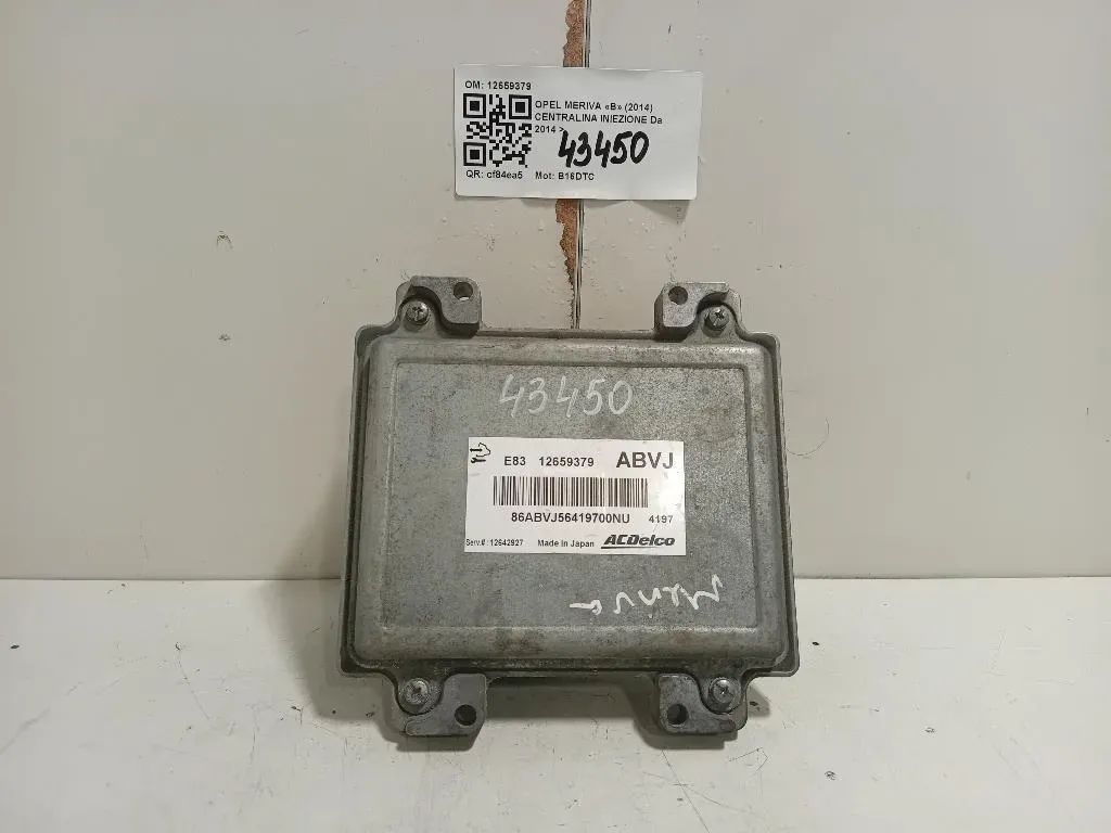 Centralina Iniezione 12659379 Opel Meriva B 2014