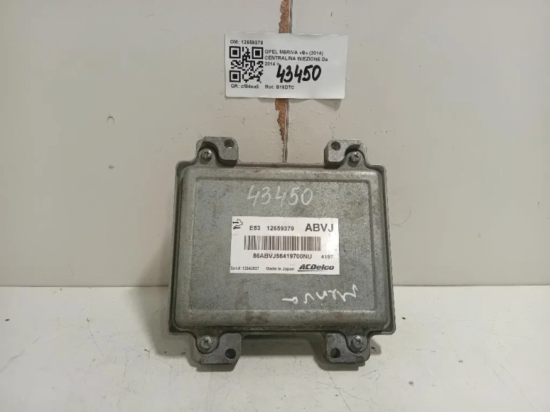 Centralina Iniezione 12659379 Opel Meriva B 2014