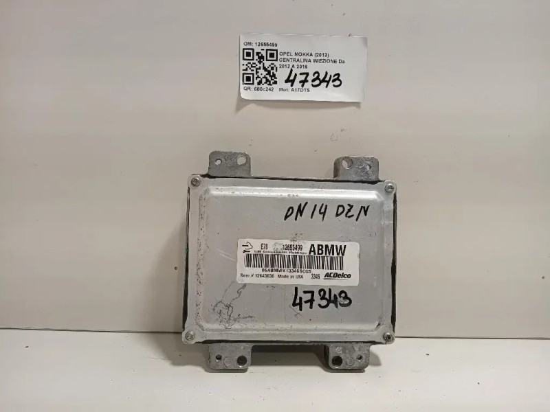 Centralina Iniezione 12655499 Opel Mokka 2013