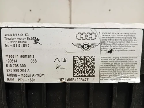 Air-bag Passeggero 8X0 880 204A Audi A1 8XA Sportback 2012