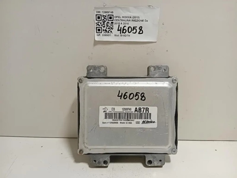 Centralina Iniezione 12669749 Opel Mokka 2013