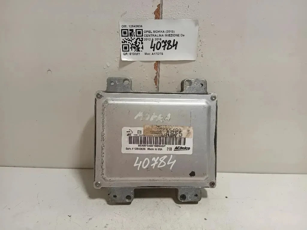 Centralina Iniezione 12643636 Opel Mokka 2013