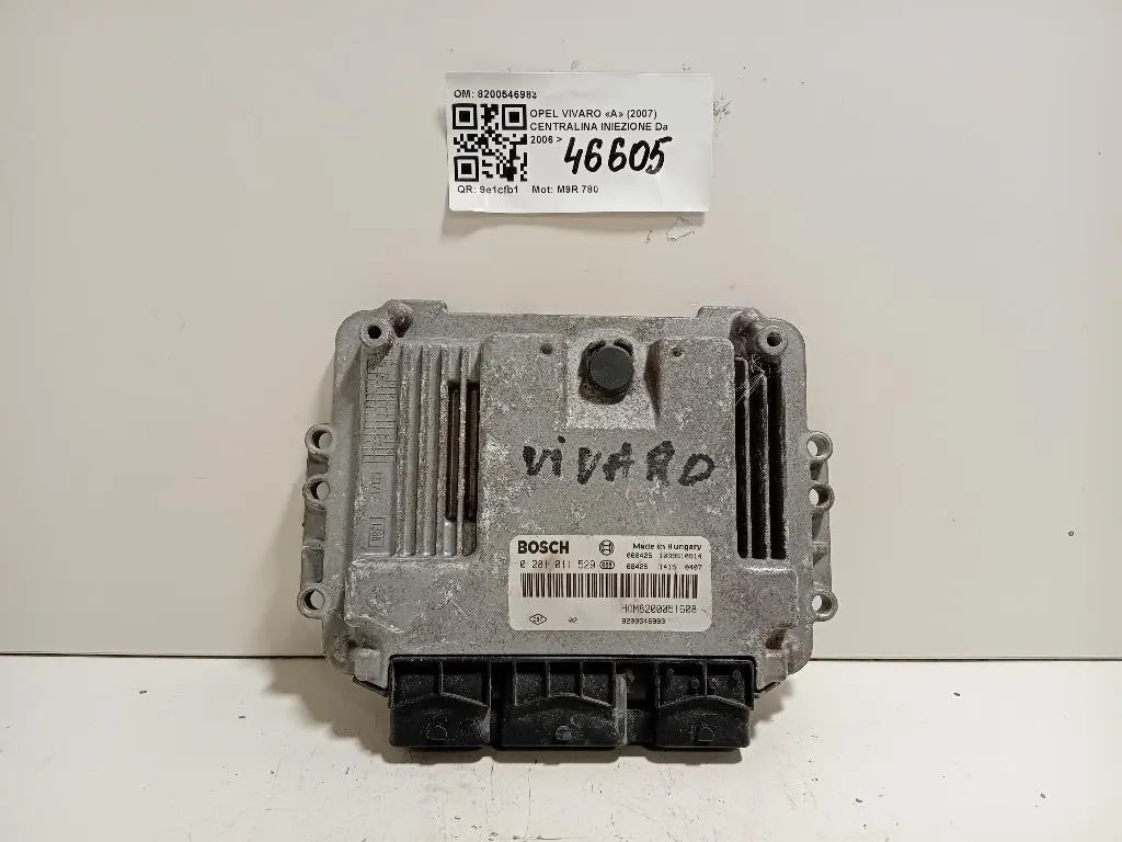 Centralina Iniezione 8200546983 Opel Vivaro A 2007