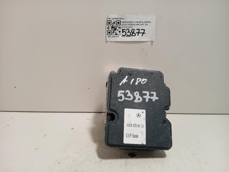 Pompa ABS ANT A0094316412 Mercedes Classe B W246 2012