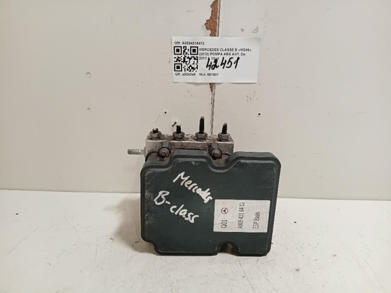 Pompa ABS ANT A0094316412 Mercedes Classe B W246 2012