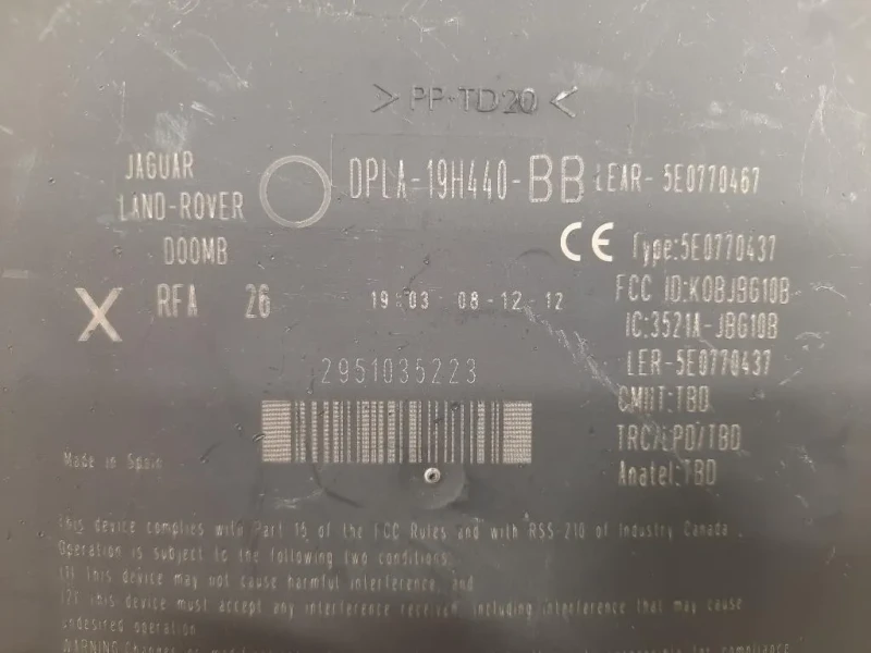 Centralina Keyless GO DPLA19H440BB Jaguar XF I 2011