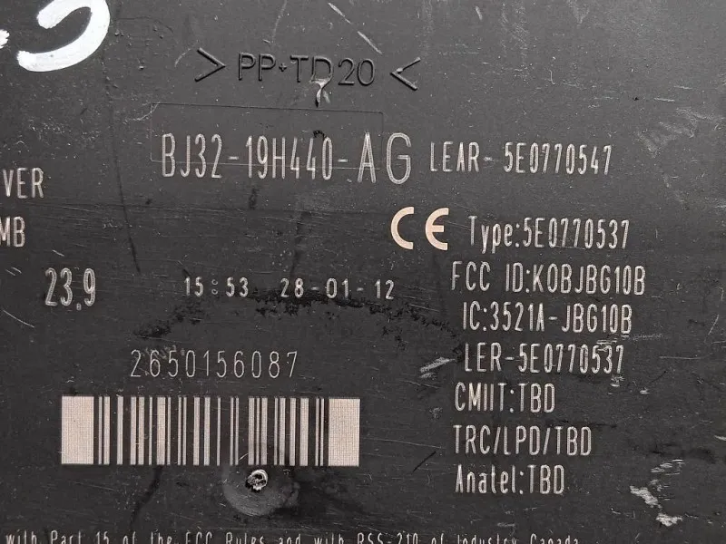 Centralina Keyless GO BJ32-19H440-AG Land Rover Range Rover Evoque I 2011
