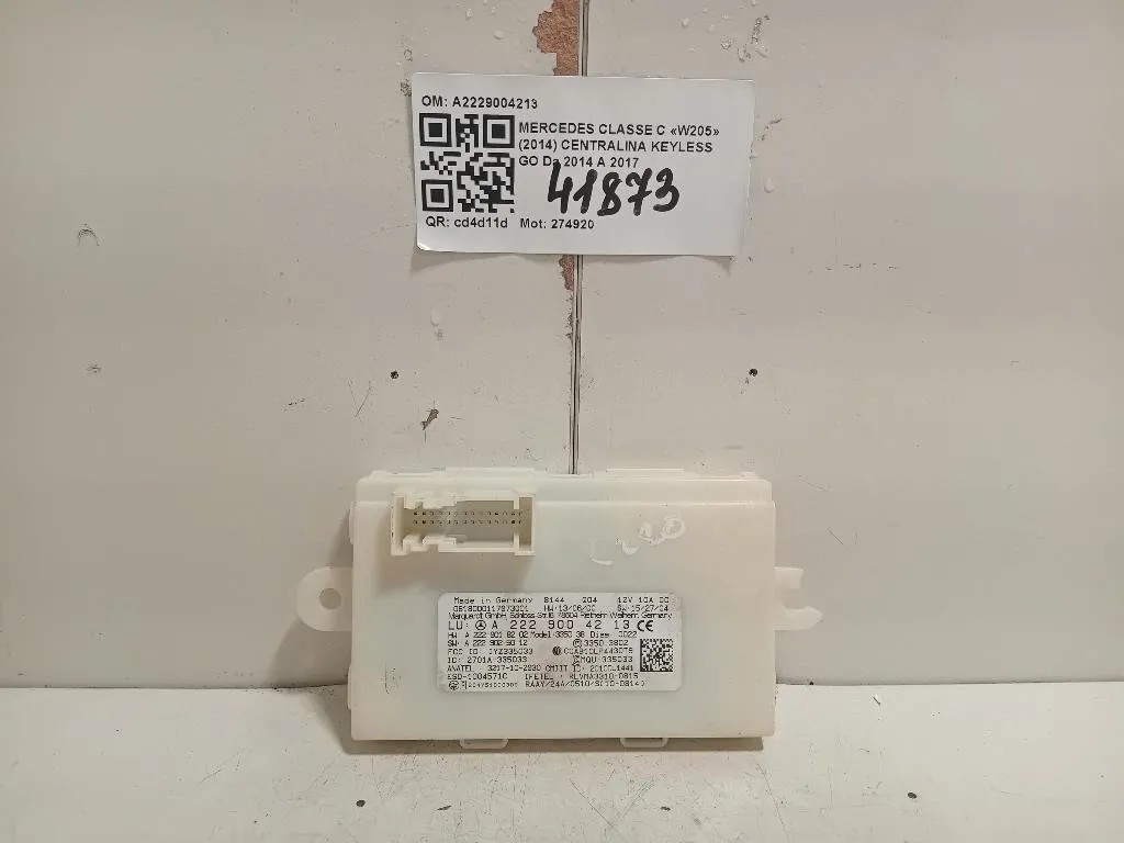 Centralina Keyless GO A2229004213 Mercedes Classe C W205 2014