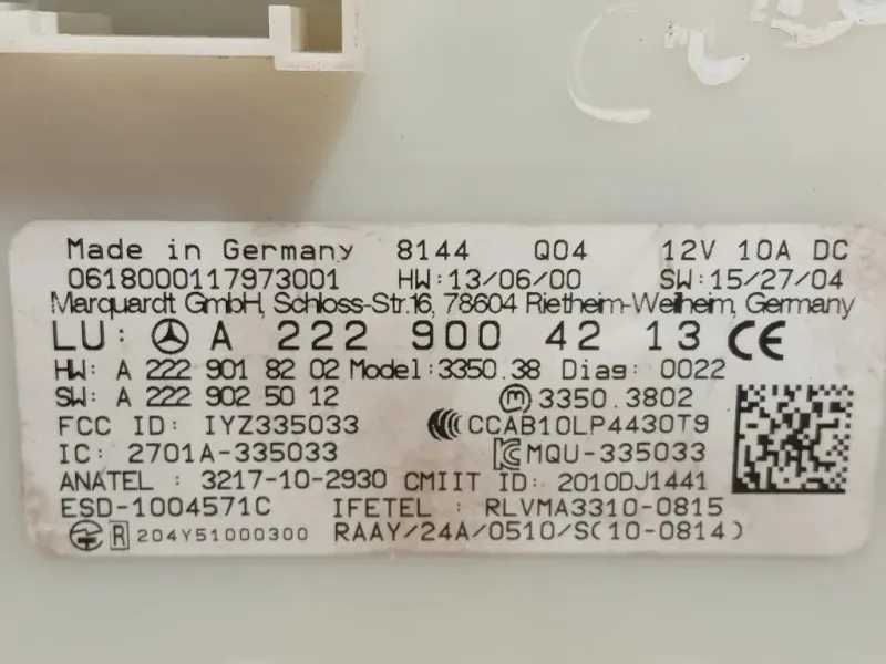 Centralina Keyless GO A2229004213 Mercedes Classe C W205 2014