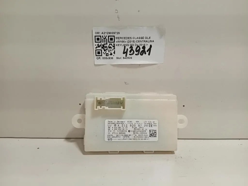 Centralina Keyless GO A2129009729 Mercedes Classe GLE W166 2015