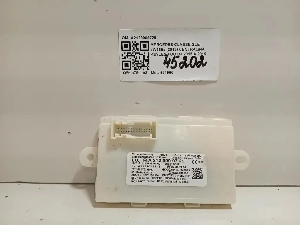 Centralina Keyless GO A2129009729 Mercedes Classe GLE W166 2015