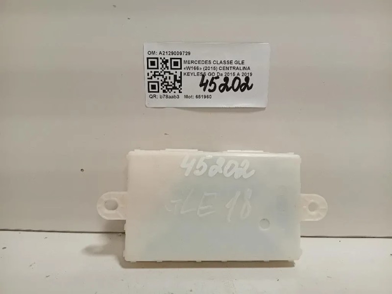 Centralina Keyless GO A2129009729 Mercedes Classe GLE W166 2015