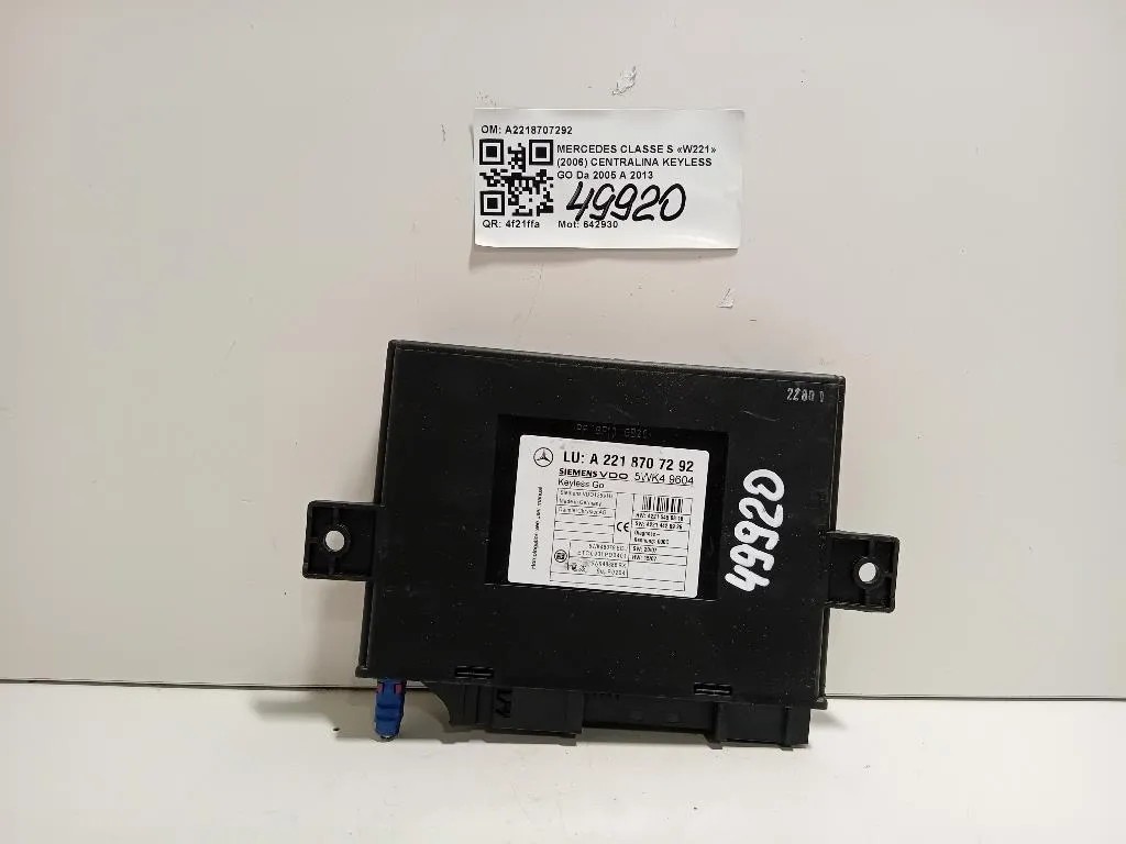 Centralina Keyless GO A2218707292 Mercedes Classe S W221 2006