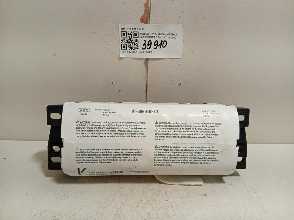 Air-bag Passeggero 8T0 880 204 D Audi A5 8T3 2008