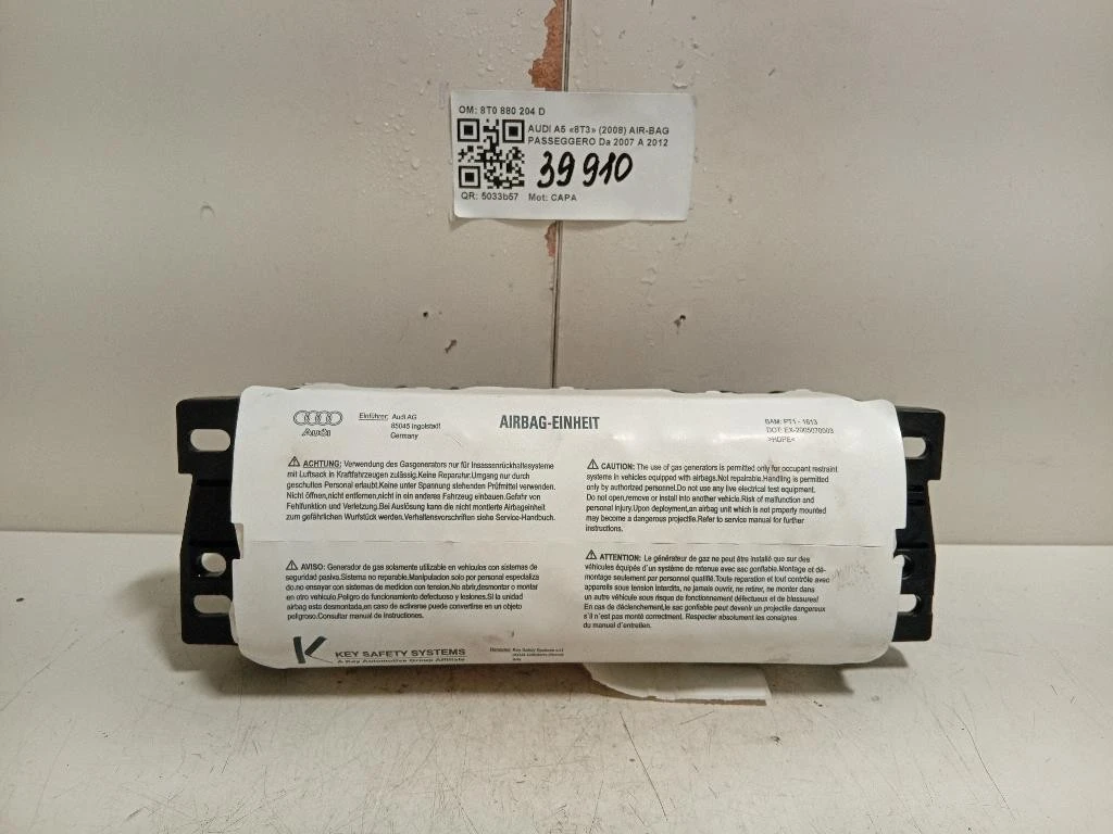 Air-bag Passeggero 8T0 880 204 D Audi A5 8T3 2008