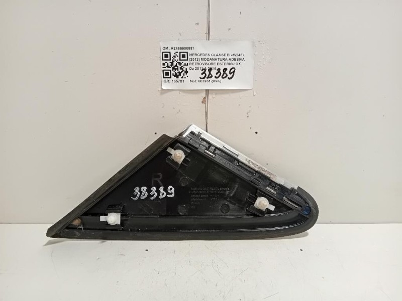 Modanatura Adesiva Retrovisore Esterno DX A2466900887 Mercedes Classe B W246 2012