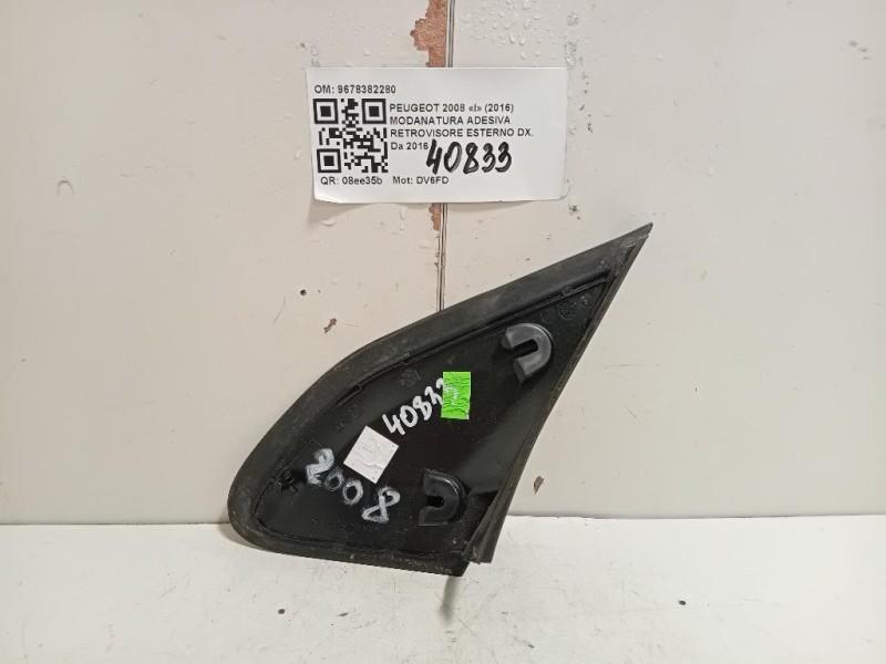 Modanatura Adesiva Retrovisore Esterno DX 9678382280 Peugeot 2008 I 2016