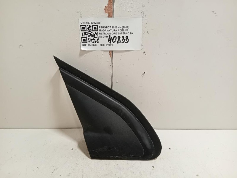 Modanatura Adesiva Retrovisore Esterno DX 9678382280 Peugeot 2008 I 2016