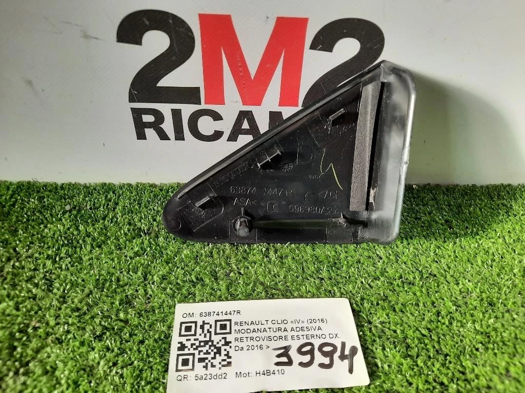 Modanatura Adesiva Retrovisore Esterno DX 638741447R Renault CLIO IV 2016
